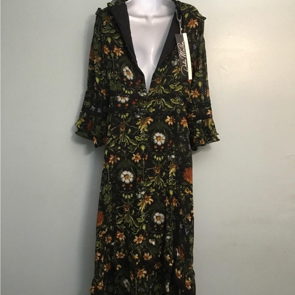 Dalia Black Floral Long Sleeve Dress - Picture 13 of 14